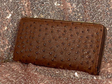 Brown ostrich style wallet